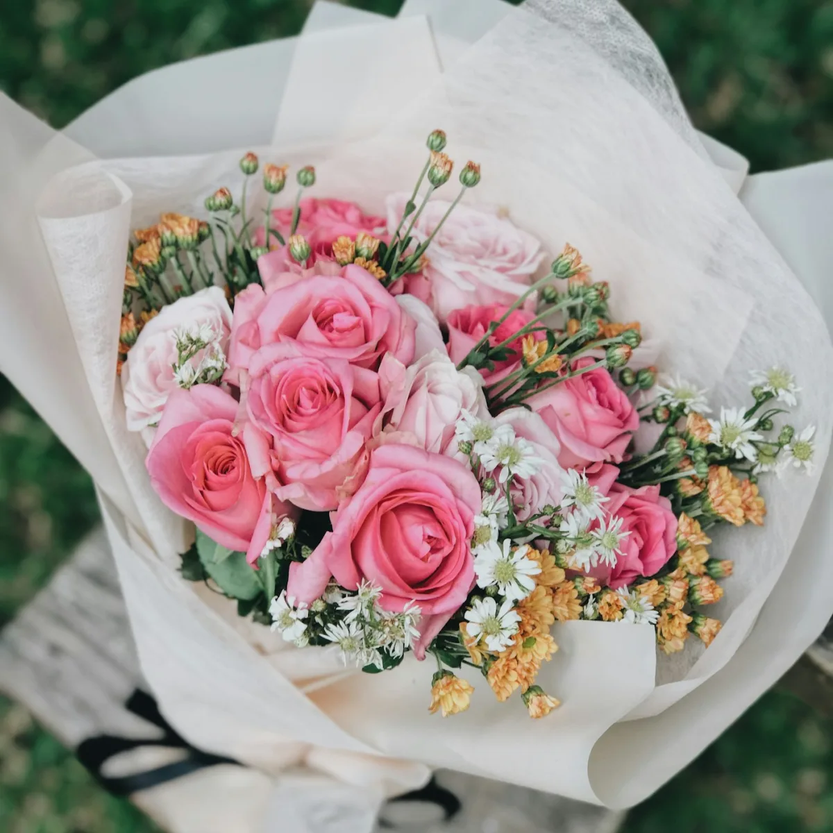 Composition romantique rose et fuchsia